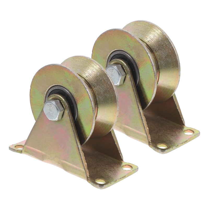 Stobaza 2Pcs Steel Pulley Block Single Wheel Wire Rope Rail For Ceiling Garage - Image 1